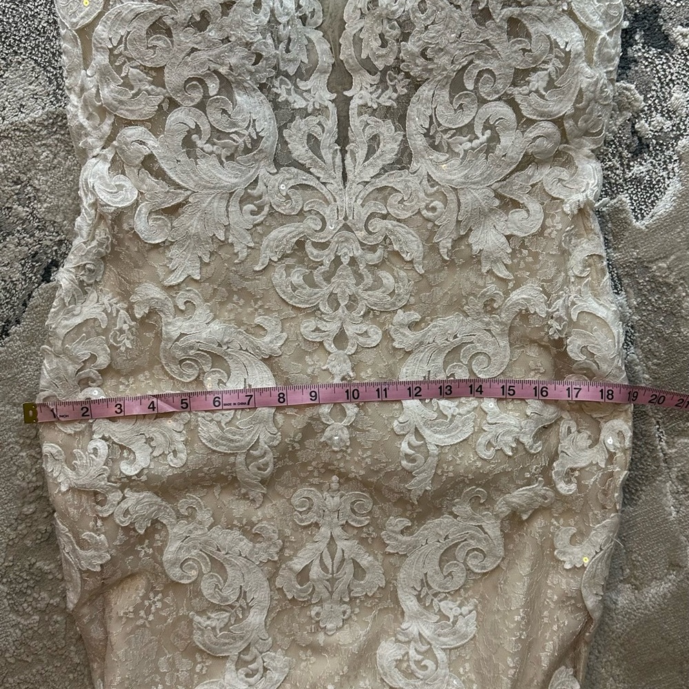 Maggie Sottero White Lace Sheath Wedding Dress - Picture 13 of 16